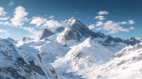 Snow-Capped Peaks with Clear Blue Sky