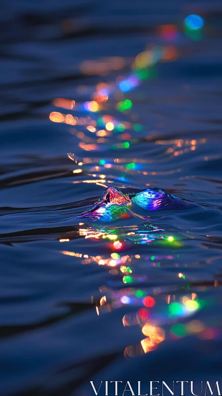 AI ART Mesmerizing Water with Colorful Reflections