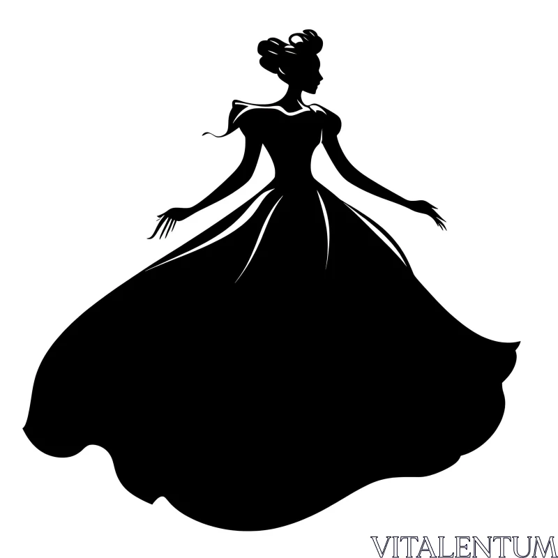 Classic Woman Silhouette Art AI Image