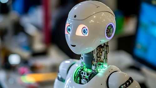 Advanced AI Robot Close-Up