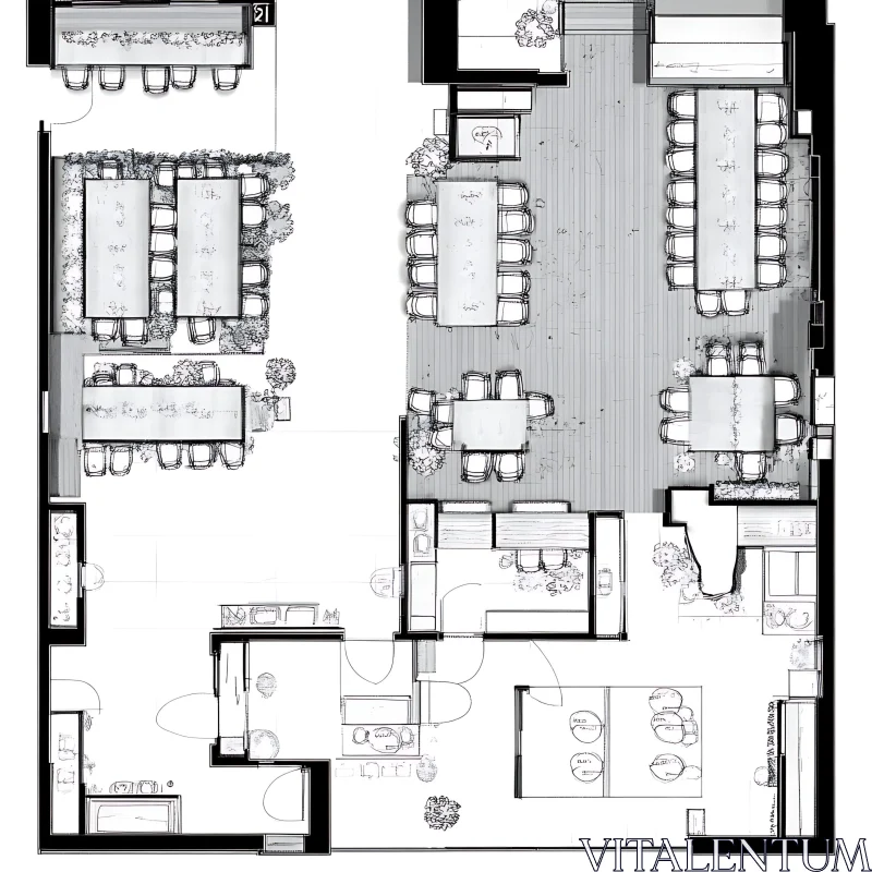 Architectural Layout of Interior Space AI Image