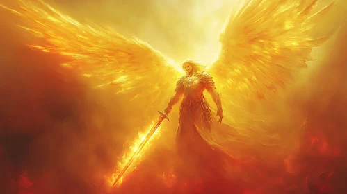 Ethereal Angel in Golden Light