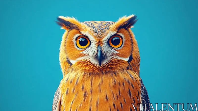 Portrait of a Vibrant Owl AI Image