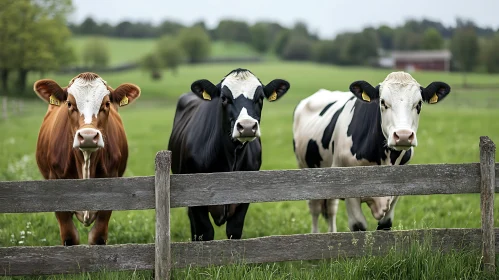 Three Cows in a Green Pasture