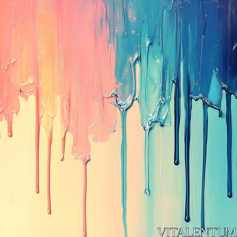 Fluid Color Dripping Lines Art AI Image