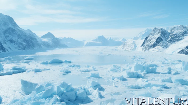 Captivating Arctic Ice Landscape: Majestic Icebergs and Glaciers AI Image