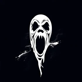 Screaming Ghost Vector Art