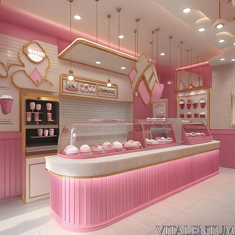 AI ART Sweet Candy Shop Pink Dreamscape