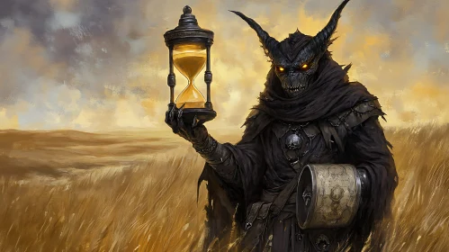 Dark Demon Holding Hourglass