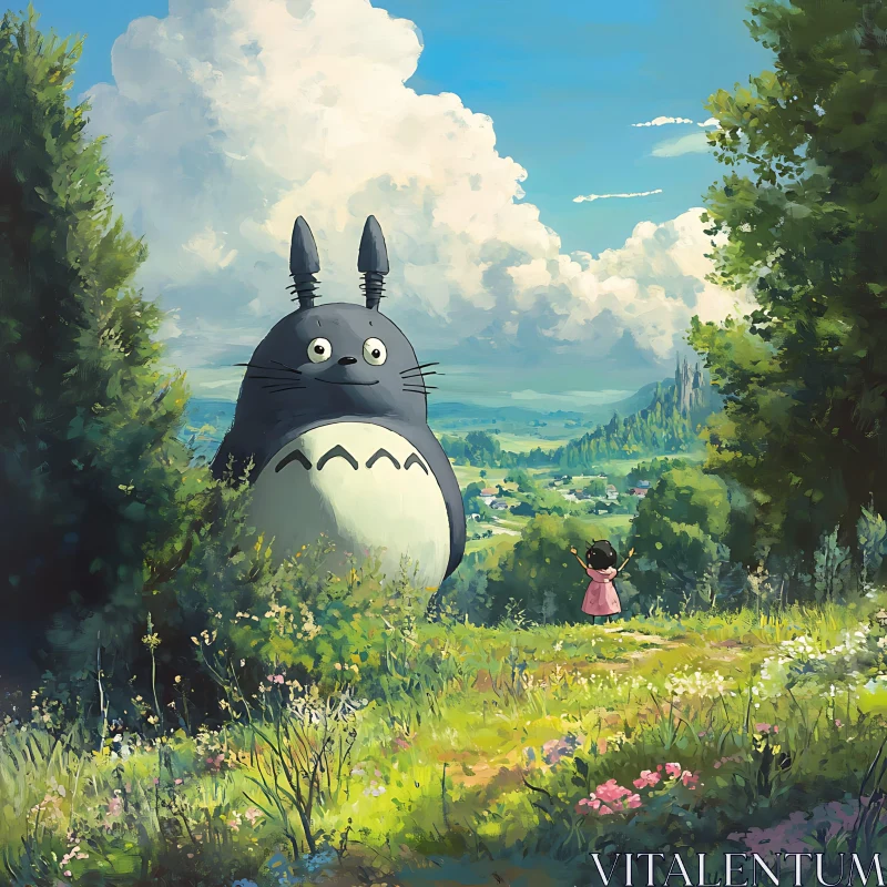 AI ART Dreamy Anime Landscape with Totoro