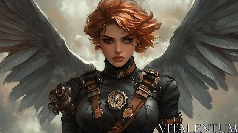 AI ART Winged Steampunk Character Portrait