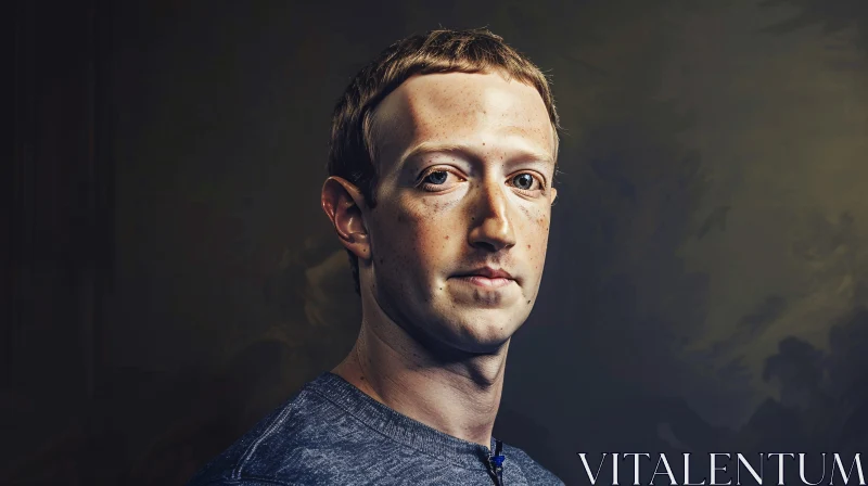 Serene Portrait of Mark Zuckerberg AI Image