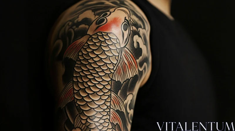 AI ART Koi Fish Tattoo Art on Arm