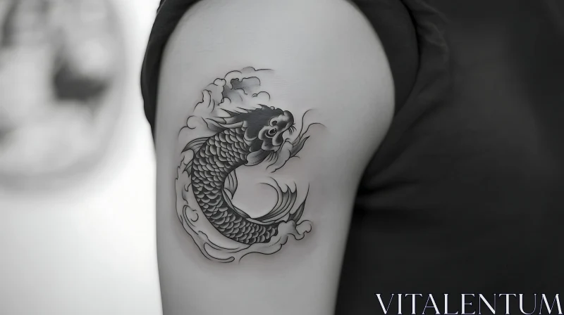 Detailed Koi Fish Tattoo Art AI Image