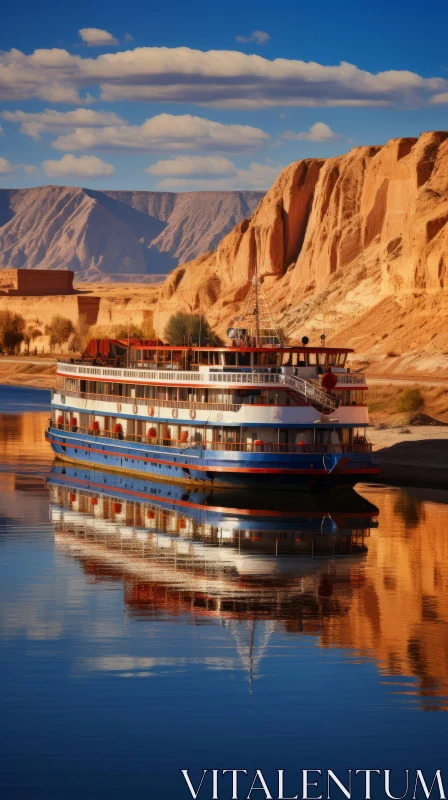 Tranquil Waters: A Captivating Boat Journey through Ancient Egypt and Northern China AI Image