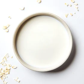 Minimalist Milk Bowl with Oats