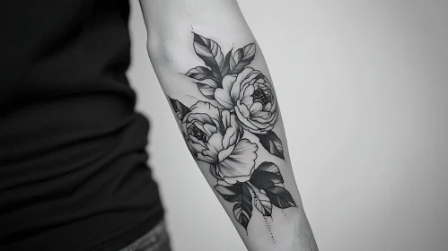 Intricate Peony Forearm Tattoo