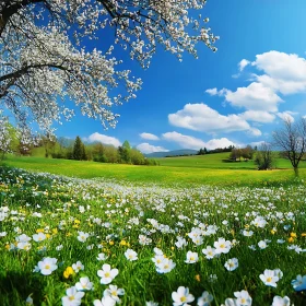 Spring Field of Flowers