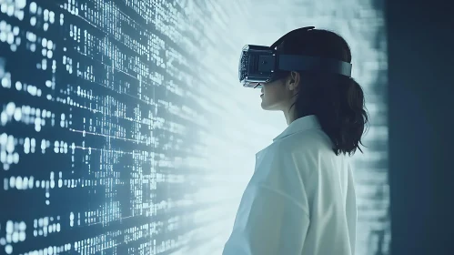 VR Headset User in Coded Reality