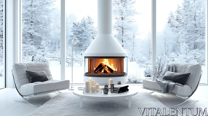 AI ART Cozy Winter Interior Scene