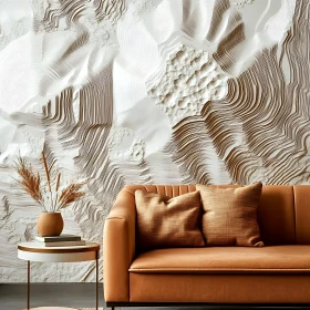 Modern Interior Design with Abstract Wall