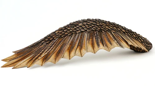 Detailed Feather Wing Sculpture