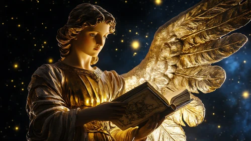 Golden Angel with Book