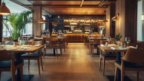 Refined Dining Space with Ambient Illumination