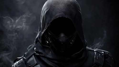 Dark Masked Character in Shadows