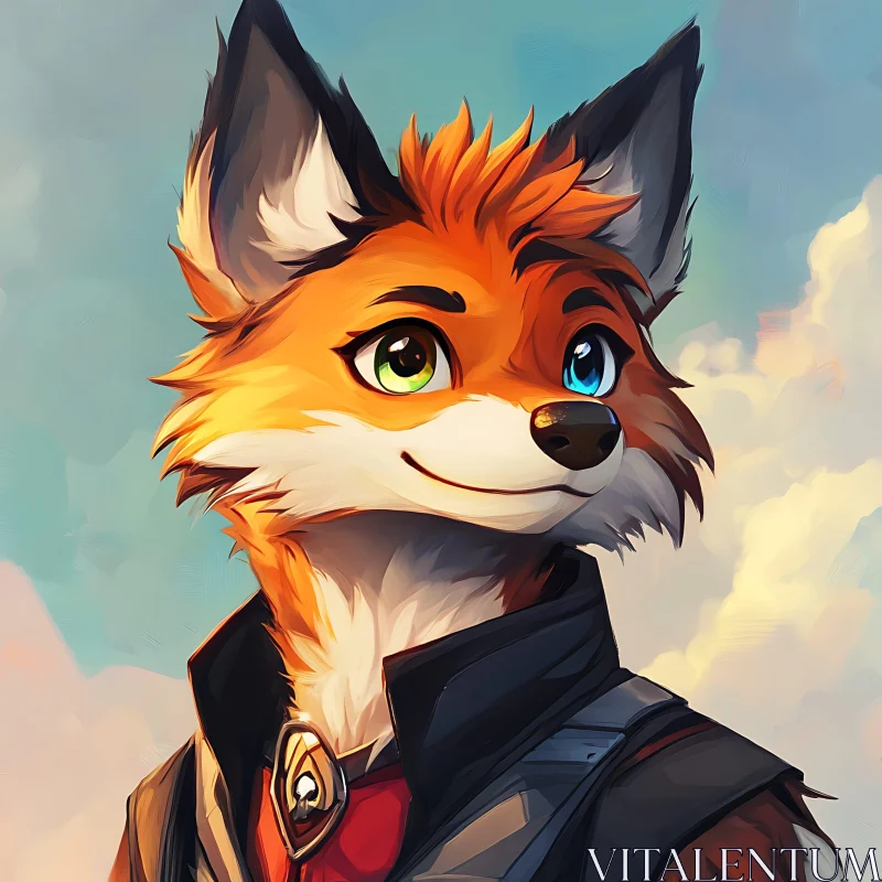 Whimsical Fox Character Illustration AI Image