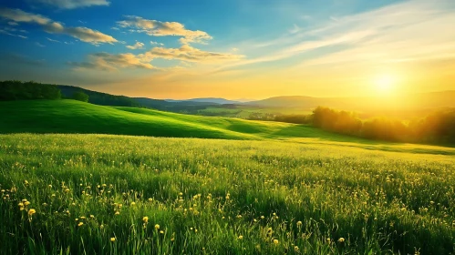 Sunlit Field Landscape