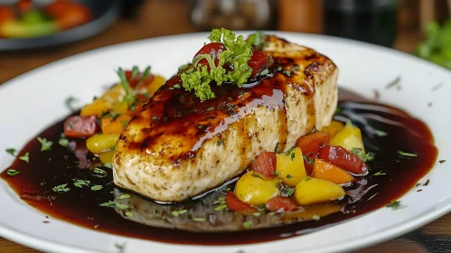 Exquisite Grilled Fish with Colorful Vegetables