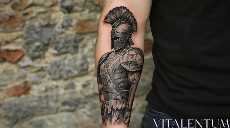 Roman Warrior Arm Tattoo AI Image