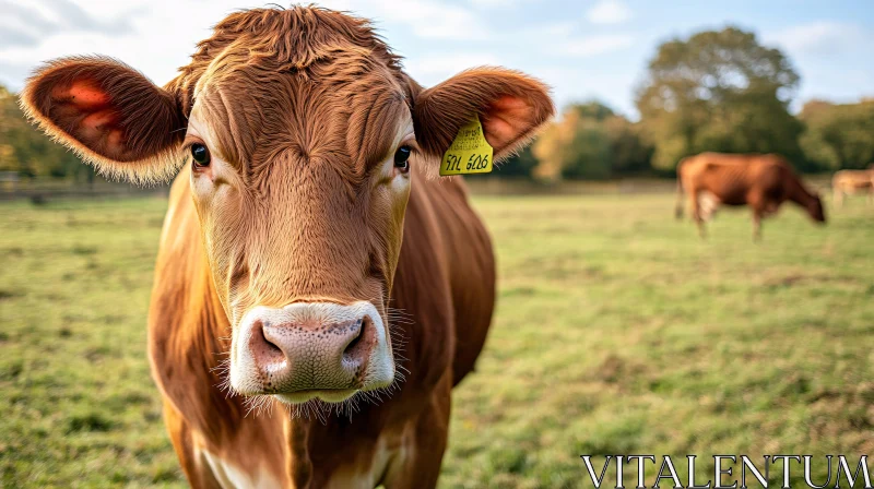 Close-up of a Brown Cow AI Image