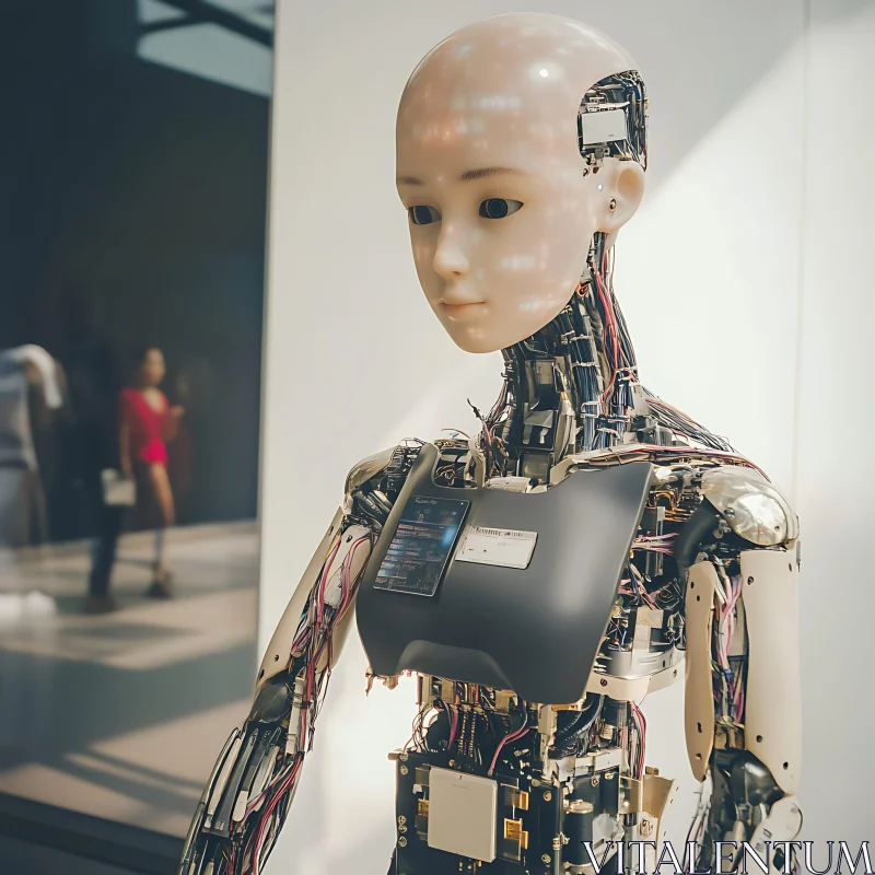 Cutting-edge Humanoid Robot Exhibition AI Image