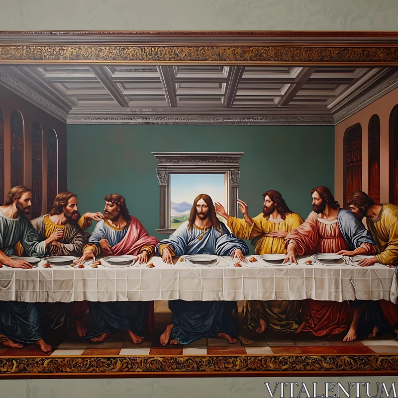 Biblical Scene: The Last Supper AI Image