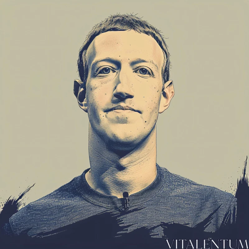 AI ART Digital Art of Mark Zuckerberg