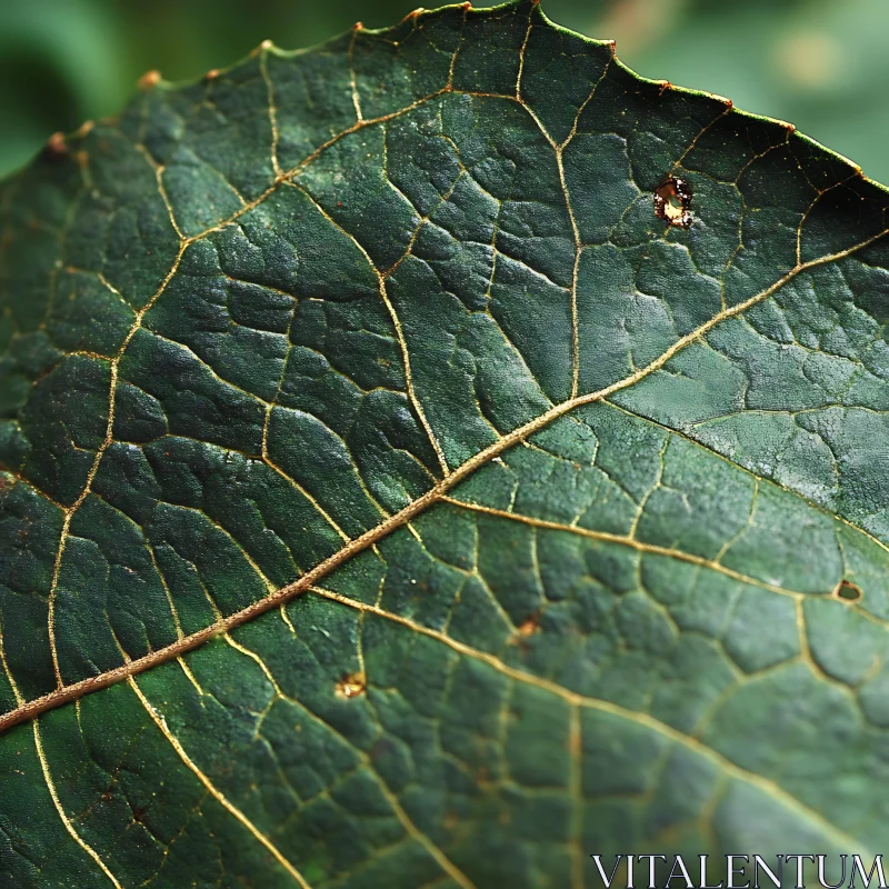 Detailed Leaf Veins in Macro Photography AI Image