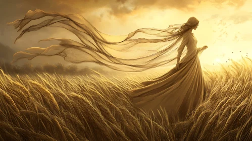 Lady in a Wheat Field