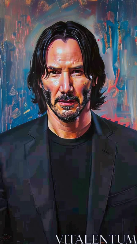 AI ART Keanu Reeves Intense Portrait