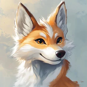 Fox Portrait with Painterly Strokes