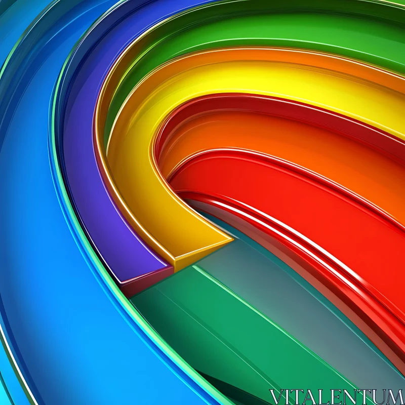 Glossy Rainbow Spectrum Abstract Design AI Image