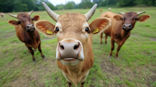 Cows Grazing in a Meadow