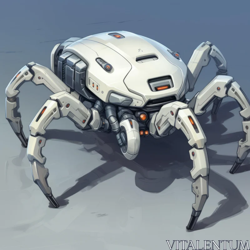 Futuristic Robot Spider in Realistic Brushwork Style AI Image