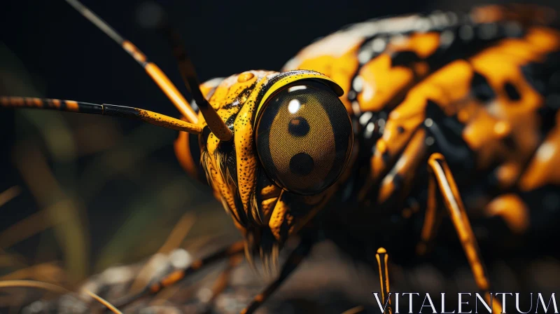 Insect Portrait in the Dark - Detailed Cinema4D Render AI Image