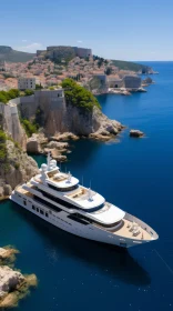 Opulent Architecture: A Stunning Yacht Sailing through the Crystal Blue Ocean