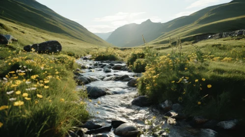 Serene Creek in Nature: Documentary Travel Photography