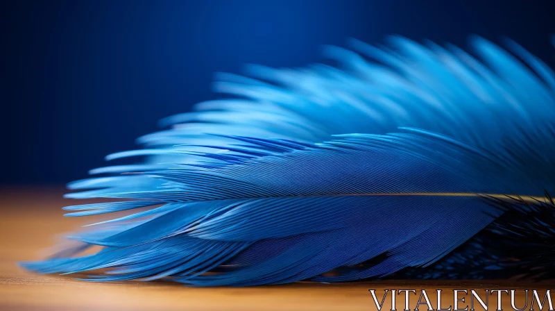Stunning Image of a Blue Feather - Colorful Still Life Art AI Image