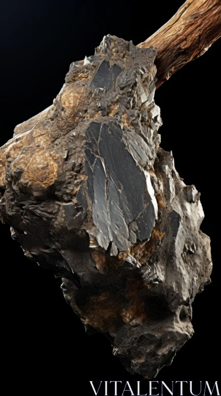 3D Rendering of Oswald's Stone-filled Fossil - An Artistic Tribute to Congo's Dark Palette AI Image