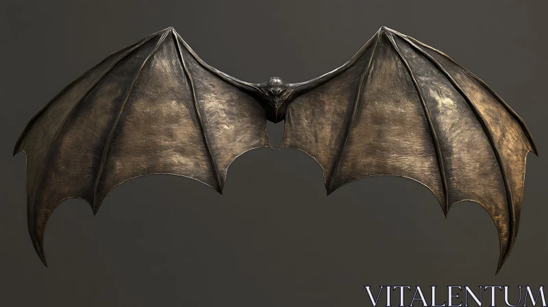 Mythical Dragon Wings Bronze Texture AI Image